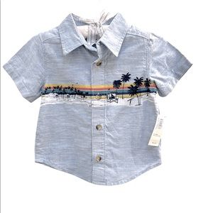 Old Navy Tropical Button Down Shirt 12-18 Months